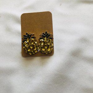 Rhinestone Pineapple Earrings